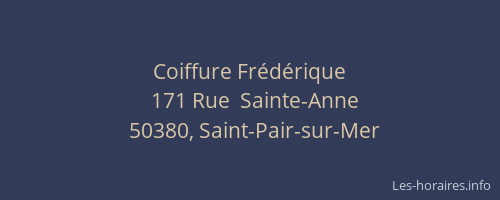 Coiffure Fr&eacute;d&eacute;rique