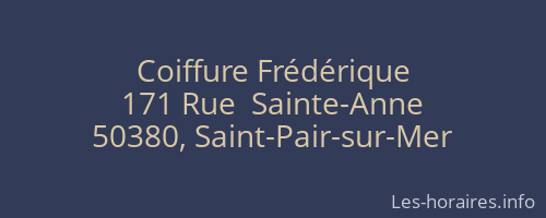 Coiffure Frédérique