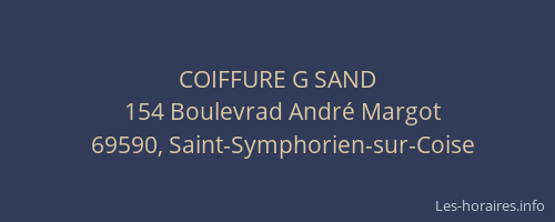 COIFFURE G SAND