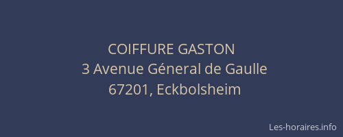 COIFFURE GASTON