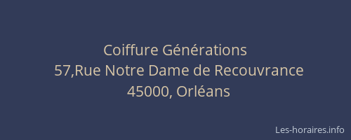 Coiffure Générations