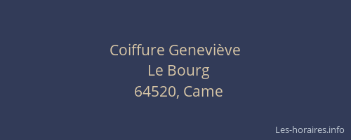 Coiffure Genevi&egrave;ve