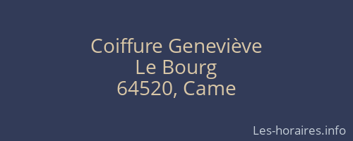 Coiffure Geneviève