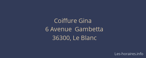 Coiffure Gina