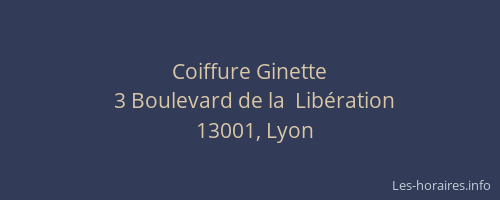 Coiffure Ginette