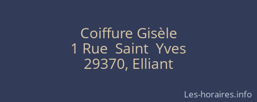 Coiffure Gisèle