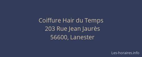 Coiffure Hair du Temps