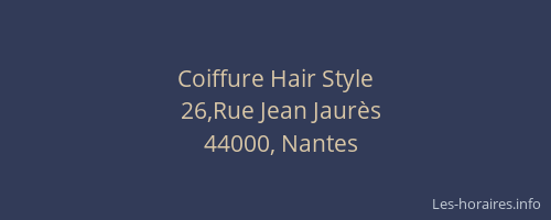 Coiffure Hair Style