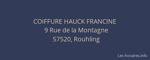 COIFFURE HAUCK FRANCINE