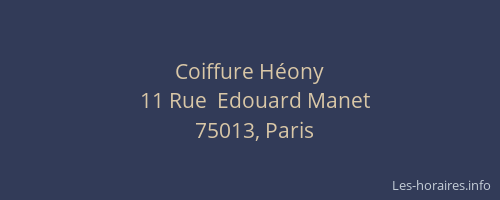Coiffure Héony