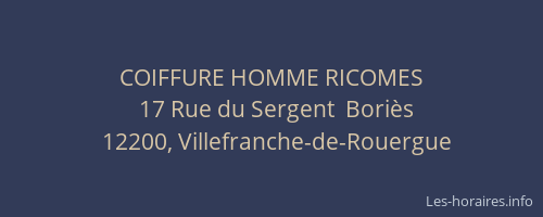 COIFFURE HOMME RICOMES