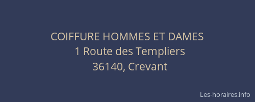 COIFFURE HOMMES ET DAMES