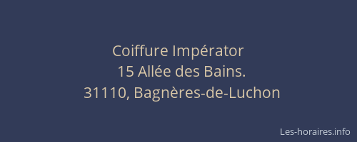 Coiffure Impérator