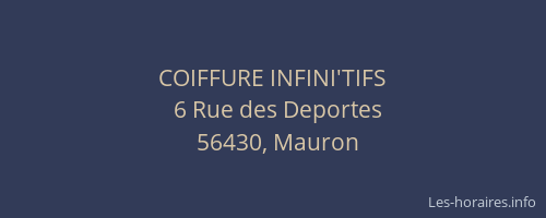 COIFFURE INFINI'TIFS