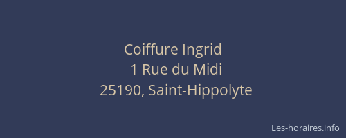 Coiffure Ingrid