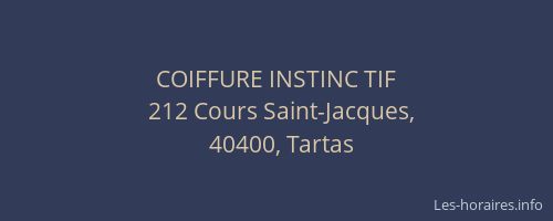 COIFFURE INSTINC TIF