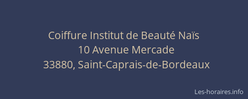 Coiffure Institut de Beauté Naïs