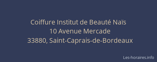Coiffure Institut de Beaut&eacute; Na&iuml;s