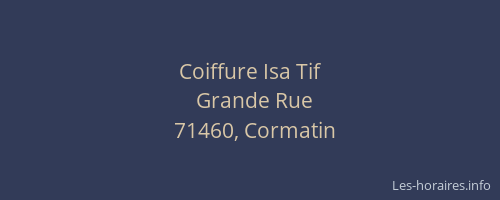 Coiffure Isa Tif