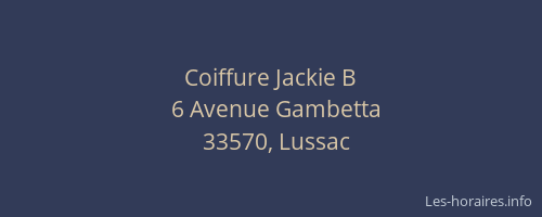 Coiffure Jackie B