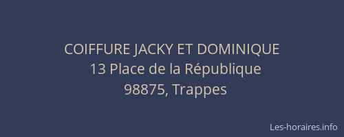 COIFFURE JACKY ET DOMINIQUE