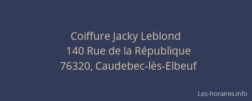 Coiffure Jacky Leblond