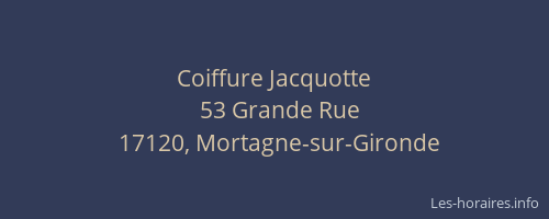 Coiffure Jacquotte