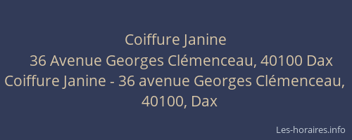 Coiffure Janine