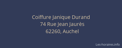 Coiffure Janique Durand