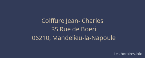 Coiffure Jean- Charles