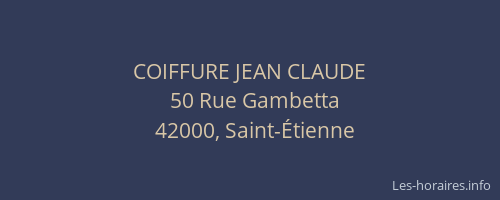COIFFURE JEAN CLAUDE