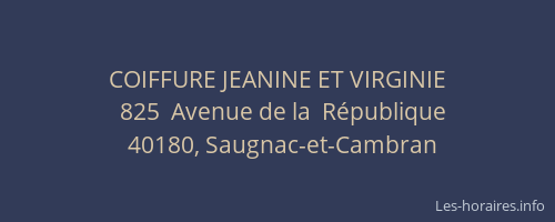 COIFFURE JEANINE ET VIRGINIE
