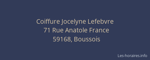 Coiffure Jocelyne Lefebvre