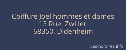 Coiffure Joël hommes et dames