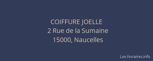 COIFFURE JOELLE