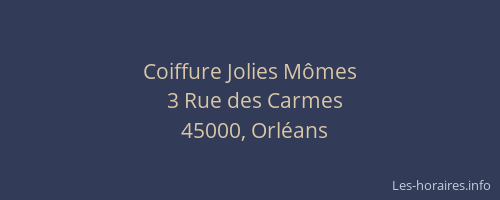 Coiffure Jolies Mômes