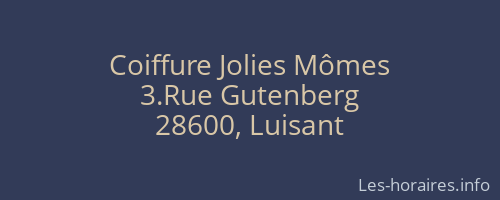 Coiffure Jolies Mômes