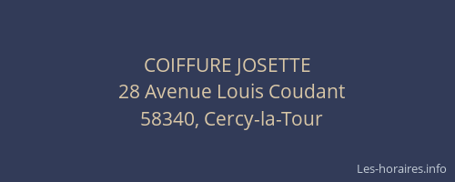 COIFFURE JOSETTE