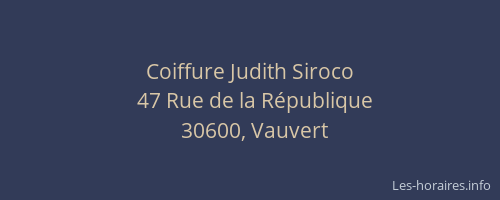 Coiffure Judith Siroco