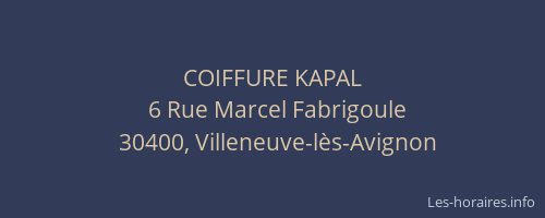 COIFFURE KAPAL