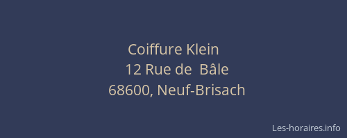 Coiffure Klein
