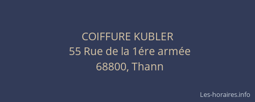 COIFFURE KUBLER