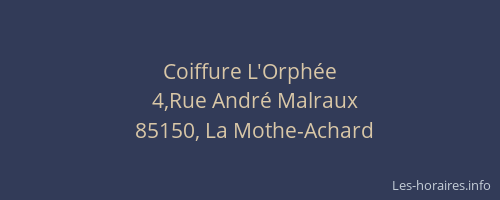 Coiffure L'Orphée