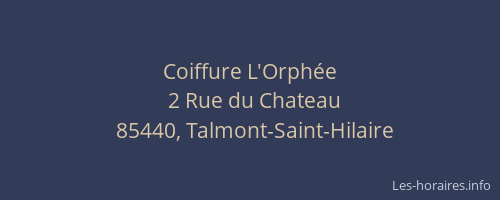 Coiffure L'Orphée