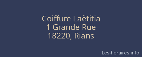 Coiffure Laëtitia