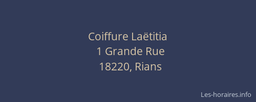 Coiffure Laëtitia