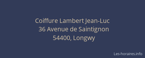 Coiffure Lambert Jean-Luc