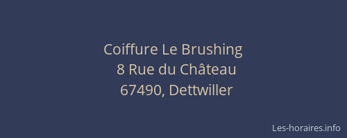 Coiffure Le Brushing
