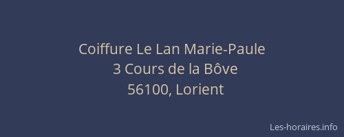 Coiffure Le Lan Marie-Paule