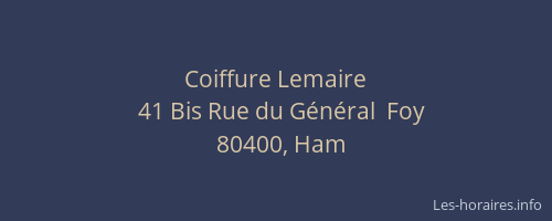 Coiffure Lemaire